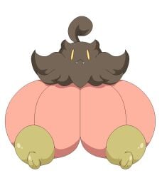 1girls 2023 areola ball_with_hyper_features big_areola big_breasts big_nipples breasts breasts_bigger_than_body cute female female_focus gigantic_breasts huge_breasts hyper_breasts looking_at_viewer nintendo nipples pokemon pokemon_(species) pokemon_xy pumpkaboo solo solo_focus subjectdie_(artist) top_heavy white_background