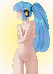 1girls blue_hair blush boobs female female_only long_hair looking_away orexovayapasta_(artist) pussy