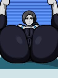 1girls anus anus_focus anus_outline anus_visible_through_clothes ass ass_focus bare_shoulders barefoot black_pants black_yoga_pants cameltoe covered_anus crop_top curvaceous curvy curvy_female exercise fat_ass fat_mons fat_pussy female female_focus female_only gray_eyes gray_hair grey_eyes grey_hair huge_ass impossible_clothes inviting inviting_to_sex looking_at_viewer lying lying_on_back pants pixel_art plow_pose ponytail presenting presenting_anus presenting_hindquarters presenting_pussy puffy_anus pussy_focus shiny_ass smile solo solo_focus tight_clothing vexwarlock voluptuous voluptuous_female white_skin wide_hips wii_fit wii_fit_trainer wii_fit_trainer_(female) yoga_mat yoga_pants