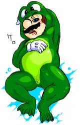 beige_skin black_hair clothes color facial_hair frog_suit gloves hair human male male_only mario mario_(series) moustache nintendo short_hair solo super_mario_bros._3 tagme u_gocco