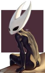 1girls 2026 2d 2d_(artwork) anthro arachnid arachnid_humanoid arthropod arthropod_humanoid artist_signature ass black_body black_skin bug bug_girl completely_naked completely_naked_female completely_nude completely_nude_female digital_drawing_(artwork) digital_media_(artwork) drt_l0l female female_only hollow_knight hollow_knight:_silksong hollow_knight_(franchise) hornet_(hollow_knight) humanoid insect insectoid insectoid_female looking_at_viewer looking_back looking_back_at_viewer naked naked_female nude nude_female shaded silksong simple_background sitting solo solo_female team_cherry