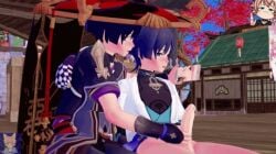 cum cumming_from_handjob half_naked_male handjob male/male orgasm phone_in_hand phone_screen scaramouche_(genshin_impact) selfcest tagme teasing video wanderer_(genshin_impact) yaoi