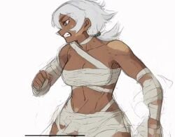 abs abstract_background aggravated ai_assisted ai_generated animated annoyed body_wraps bouncing_breasts breasts chest_wraps cowboy_shot dark_skin fighting_stance fit fit_female flashing flashing_breasts frown large_breasts mad martial_artist monk muscular muscular_female original_character tagme titty_drop video white_background white_hair