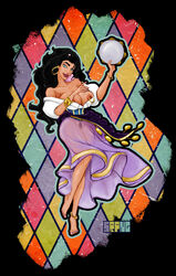 big_lips bimbo black_hair breasts dark-skinned_female dark_skin disney dress esmeralda exposed_nipples female large_breasts piercings purple_dress pussy see-through srpng tagme the_hunchback_of_notre_dame