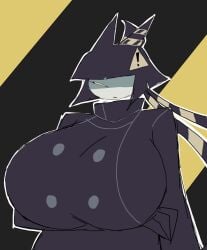 arm_below_breasts big_breasts danger_bloomie_(fundamental_paper_education_au) fpe fpe_oc fundamental_paper_education huge_breasts hyper_breasts large_breasts looking_away miss_bloomie_(fundamental_paper_education) momiji_(artist) original_character