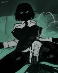 1boy 1girls big_breasts black_body breasts cum cumming entity eyes fingering male/female monster monster_girl nipples nsfcrab tagme thick_thighs thighs void