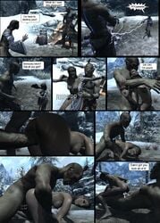 1boy 1boy1girl 1girls 3d attack bosmer camping comic cum cum_in_pussy cum_inside defeated doggy_style elf elf_ears elf_female english_text female from_behind from_behind_position lighting magic male male/female naked naked_female naked_male nude nude_female nude_male orc orc_male orsimer outdoors outside reverse_cowgirl_position ripped_clothes ripped_clothing ripped_dress skyrim snow tagme text text_bubble the_elder_scrolls wood_elf