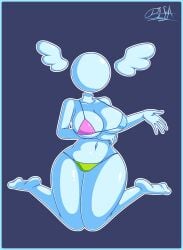 anthrofied ass bifa big_ass big_breasts bikini bikini_bottom bikini_top breasts delta_rune_(emblem) deltarune deltarune_bikini faceless faceless_character faceless_female female female_focus female_only hourglass_figure hourglass_figured_female multicolored_bikini non-human smooth_skin symbol tagme the_angel_(deltarune) thick thick_ass thick_thighs thunder_thighs wings wings_on_head