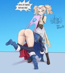 blue_hair bullying butt fire_emblem fire_emblem_awakening humiliation lissa_(fire_emblem) lucina_(fire_emblem) wedgie wedgie_fetish wedgied_female