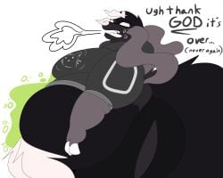 bbm big_breasts breasts castdraws_(artist) cleavage furry huge_breasts moobs overweight ssbbm tagme thick_thighs weight_gain wide_hips