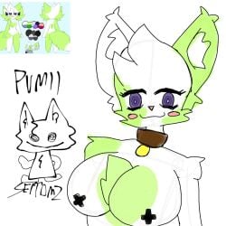 1girls blush boobs collar female female_only furry furry_only looking_at_viewer reference_image simple_background violet_eyes