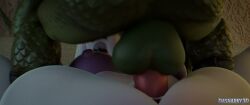 anthro ass balls bed breasts dasharky3d erection female_penetrated genitals goat hybrid_(fortnite) lizard male/female mating_press nipples nude penis penis_in_pussy reptile scalie spread spread_legs tagme teeth toriel video