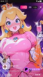 ai_assisted ai_generated club drinking drunk edit getnise girls_night livestream parody part_of_a_set party princess_peach tiktok