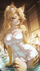 1girls ai_generated animal_ears big_breasts blonde_hair body_fur breasts curvy curvy_body curvy_female dreamyan_ai female female_focus female_only fur furry furry_female green_eyes hi_res high_quality high_resolution highres hot_spring large_breasts long_hair looking_at_viewer onsen ponytail pulchra_(zenless_zone_zero) pulchra_fellini seductive seductive_eyes seductive_look seductive_mouth seductive_pose solo solo_female solo_focus tail thick_ass thick_thighs thighs uncensored zenless_zone_zero