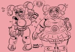 areolae_visible_through_clothing bbw circus_baby_(fnaf) classica_p huge_areolae huge_breasts nipples_visible_through_clothing thick_thighs