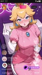 ai_assisted ai_generated bathroom club drunk edit finger_fuck getnise girls_night livestream parody part_of_a_set princess_peach tiktok toilet