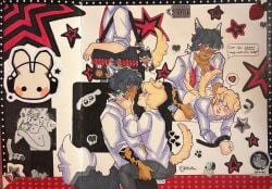 black_hair blonde_hair dogboy doggy_style doggystyle gay tattoo wolf_boy wolf_ears wolf_tail yaoi