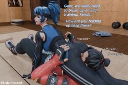 1girls 1male 3d 3d_(artwork) ass ass_to_face ass_to_mouth blender bubble_ass bubble_butt butt dominant dominant_female epic_games female_on_top femdom femdom_caption fortnite fortnite:_battle_royale headscissor headscissors holding_ass hope_(fortnite) kendo_(fortnite) mistress mistress_and_slave scissorhold scissoring scissors shadow_blade_hope_(fortnite) struggling struggling_to_get_out submissive_male