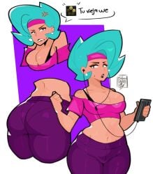 1girls ass ass_focus big_ass big_butt brawl_stars cleavage female female_focus female_only headband legwear lola_(brawl_stars) mrweirdsketch solo_female sports_bra sportswear thick_thighs thighs topwear wide_hips wide_thighs yoga_pants