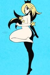 1girls ass breasts embarrassed female jaxdrawz mario_(series) nude princess_rosalina tagme