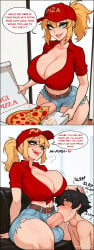 1boy 1boy1futa 1boy1girl 1futa 1futanari 1male 1male1female adult adult_female adult_male adult_man ai_assisted ai_generated ass belt belt_buckle big_ass big_breasts big_butt big_hips big_penis black_eyeshadow blonde blonde_female blonde_hair blowjob blowjob_face breasts cleavage clothed clothing comic comic_page comic_panel consensual denim denim_bottomwear denim_clothing denim_shorts dick dickgirl evil_grin evil_smile evil_smirk eyebrows eyelashes faceless_male femdom futa_on_male futadom futanari green_eyes grown_up hair hat heart hearts_around_head huge_cock lips makeup midriff motion_blur motion_lines narrow_waist navel nose open_clothes open_mouth open_zipper original_character original_characters penis pizza pizza_box pizza_delivery ponytail red_shirt sex shirt sidelocks smooth_balls smooth_penis smooth_skin speech speech_balloon speech_box speech_bubble speech_bubbles sucking sucking_penis text text_box text_bubble thighs velfur_(artist)
