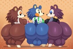 3futas ai_generated animal_crossing ass backsack balls ballsack big_ass big_balls big_boobs big_breasts big_butt boobs bottomless breasts butt dickgirl futa futanari labelle_able mabel_able sable_able thicc thick_thighs
