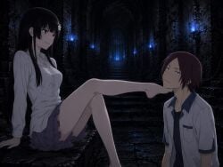 1boy 1girls ai_generated boyfriends_friend cheating_girlfriend echoanomaly sanka_rea sankarea yasuda