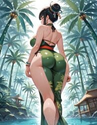 ai_generated ass ass_bigger_than_head ass_focus back_view bangs big_ass black_hair busty chichi dark_hair dragon_ball dress fat_ass hair_bun hourglass_figure hourglass_figured_female huge_ass jungle jungle_background large_ass large_breasts milf mommy mommy_kink outdoors outside rear_view short_hair side_ass standing tagme thick thick_ass thick_thighs tied_hair