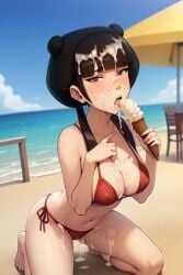 1girls after_oral after_sex ai_generated airest avatar_legends avatar_the_last_airbender beach bikini black_hair blush cheating cheating_girlfriend clouds cum cum_drip cum_dripping cum_dripping_from_clothes cum_dripping_from_pussy cum_on_body cum_on_breasts cum_on_face cum_on_hair cum_on_leg cumdrip double_bun eating eating_ice_cream female fire_nation ice_cream ice_cream_drip ice_cream_on_breasts kneeling mai_(avatar) medium_breasts melting_ice_cream ocean red_bikini sand self_upload sky small_bikini stable_diffusion twintails water yellow_eyes