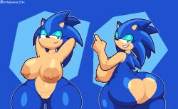 anthro armpits big_breasts pixel_art rouge_the_bat_(cosplay) rule_63 smirk sonic_(series) sonic_the_hedgehog sonique_the_hedgehog thick_thighs xmelomor24x