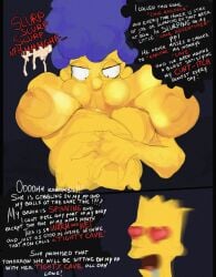 :>= age_difference bart_simpson big_breasts big_nipples blue_hair breasts cock_hungry cock_worship comic comic_page cum deep_sucking deepthroat eating_penis fit_female ilovecoffee13 incest large_breasts marge_simpson mature mature_female milf milking mother mother_and_son size_difference the_simpsons