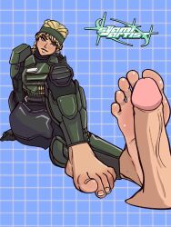 barefoot blonde_female blonde_hair feet feet_fetish foot_fetish foot_focus footjob halo_(game) halo_(series) halo_infinite sigrid_eklund soles spartan_(halo) spartan_iv_(halo) syamiartist toes