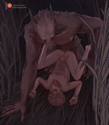 anal anal_sex gay goldenasphodel knot_fucking male male_penetrated males_only monster_cock teratophilia werewolf xenophilia yaoi