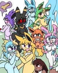 6+girls 9girls all_nine_eeveelutions anal_licking anthro anthro_only beige_fur big_ass big_breasts black_fur blue_body blue_eyes blue_hair blush breast_expansion breasts brown_eyes bulge eevee eeveelution espeon flareon furry glaceon green_eyes green_hair holding_hands jolteon leafeon missionary_position nipples penetration pink_eyes pink_hair pokemon pokemon_(species) purple_eyes purple_fur purple_hair red_eyes ribbons rimming selfcest sloth_(epic_hangout) sylveon tail telekinesis umbreon vaporeon white_fur