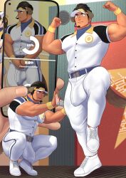 abs bara biceps big_ass big_muscles big_penis black_hair blush bodybuilder bubble_ass bubble_butt bulge cellphone censor_bar censored censored_penis cute dog_ears flaccid fully_clothed gay hairy_armpits hairy_legs hairy_male huge_cock huge_muscles kuromine_hiraya male male_focus male_only muscle muscles muscular muscular_arms muscular_back muscular_legs muscular_male muscular_thighs nipples no_visible_genitalia pecs pubic_hair small_clothes smile sweating sweaty sweaty_body sweaty_muscles thick_thighs veins veiny_muscles veiny_penis yuatari