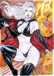 1girls 2023 artist_request chaos_comics coffin_comics death_(personification) ed_benes_studio female_focus female_only grim_reaper hi_res huge_breasts lady_death long_hair queen_of_the_dead solo_female solo_focus voluptuous voluptuous_female white_body white_hair white_sclera