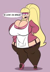 1girls aged_up big_breasts blonde_hair clothed clothing disney enormous_breasts female female_focus female_only gravity_falls huge_breasts light-skinned_female light_skin long_hair pacifica_northwest pixelzsinful speech_bubble straight_hair voluptuous wide_hips