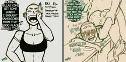 ambiguous_penetration bri_(dumpsite) cum_on_body cum_on_face curvy dumpsite instant_loss_2koma oc original original_character shaved_head short_hair tagme