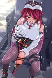 1futa ahe_gao bar_censor big_breasts big_penis blush breasts censor_bar censored clothed clothed_futanari clothed_masturbation clothing elbow_gloves erection fishnet_stockings fishnets futa_only futanari futanari_masturbation genshin_impact gloves groping_own_breast groping_self hair_over_one_eye hcn heart-shaped_pupils huge_cock human large_penis light-skinned_futanari light_skin long_hair masturbation mostly_clothed penis penis_out rosaria_(genshin_impact) short_hair sitting solo solo_futa thick_thighs thigh_strap thighs