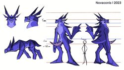 absurd_res antennae_(anatomy) anthro big_hand big_penis concept_art feral genitals gesture hi_res horn human kilth_(novaconis) male mammal middle_finger model_sheet novaconis penis penis_size_difference purple_body ridged_penis sassy side_eye size_difference tall tapering_penis