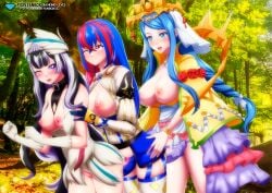 3girls alear_(female)_(fire_emblem) alear_(fire_emblem) bbmbbf blue_eyes blue_hair diamond_level female female_only fire_emblem fire_emblem_engage group_sex heterochromia incest long_hair lumera_(fire_emblem) mother_and_daughter multicolored_hair multiple_girls nintendo palcomix pietros_secret_club red_eyes red_hair sex sisters source_request strap-on threesome very_long_hair veyle_(fire_emblem) yuri