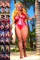 1girls big_breasts blonde_hair breasts brown-skinned_female brown_body brown_skin dark-skinned_female dark_skin disney female female_focus female_only hawaiian hourglass_figure huge_ass huge_breasts human legs lifeguard lifeguard_(lilo_and_stitch) lilo_and_stitch mature mature_female one-piece_swimsuit swimwear thick_legs thick_thighs urqqurqq watermark wide_hips