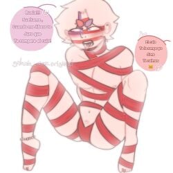 1boy blue_eyes blush countryhumans eyebrows_visible_through_hair eyes_visible_through_hair galaxia_noxx.nsfw male male_only russia_(countryhumans) simple_background spanish_text text united_states_of_america_(countryhumans) white_background white_body white_skin yaoi