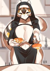 1girls amber_eyes anthro arknights aspirindabaitu big_breasts breasts female mx99926 solo solo_female thick_thighs tiger tiger_girl waai_fu_(arknights) wide_hips