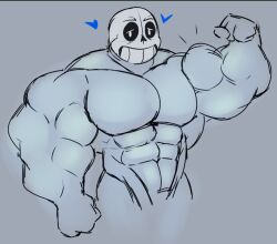 1boy 2d bara blue_heart blue_skin blush buff color ectobody gay heart male male_only muscles muscular muscular_male non-human sans sketch tagme undertale undertale_(series)