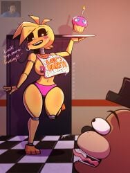 big_ass big_breasts censored censored_nipples clothed crossxvii cupcake_(fnaf) female five_nights_at_freddy's freddy_(fnaf) markiplier meme no_bra purple_guy_(fnaf) robot robot_girl sideass sideboob teasing toy_chica_(fnaf) william_afton