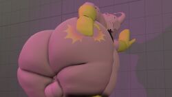 3d ass_slap balls big_ass big_butt chubby dragon_ball fat majin_buu male male_focus male_only mrrainbow overweight source_filmmaker tagme