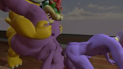 3d anal_sex balls beerus belly_button bowser champa crossover dragon_ball facesitting gay implied_anal incest male/male male_only mario_(series) moobs mrrainbow nintendo nude oral_sex overweight penis source_filmmaker tagme threesome