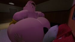 2boys 3d big_ass big_butt dragon_ball facesitting fat_ass grabbing_ass huge_ass huge_butt majin_buu male_focus male_only mrrainbow overweight source_filmmaker tagme yellow_gloves