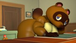 3d animal_crossing ass belly big_butt chubby fat moobs mrrainbow nintendo overweight source_filmmaker tagme tom_nook